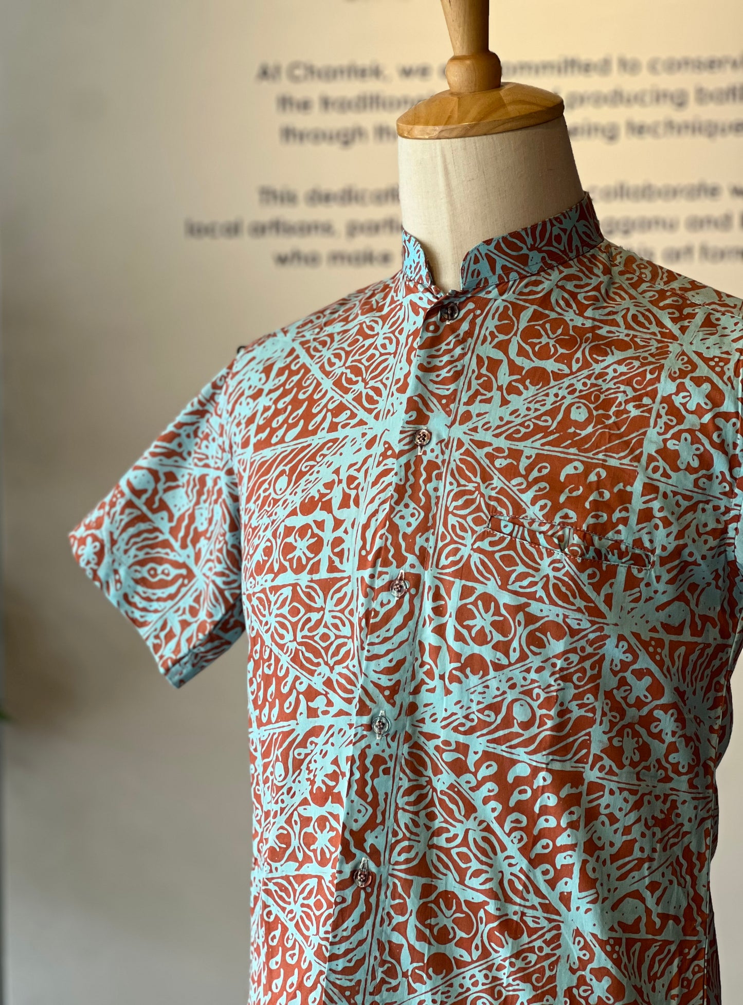 Men's Shirt Short Sleeve Mandarin collar - 07