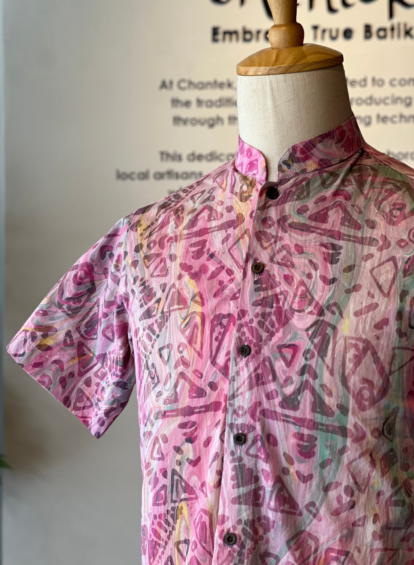Men's Shirt Short Sleeve Mandarin collar - 06