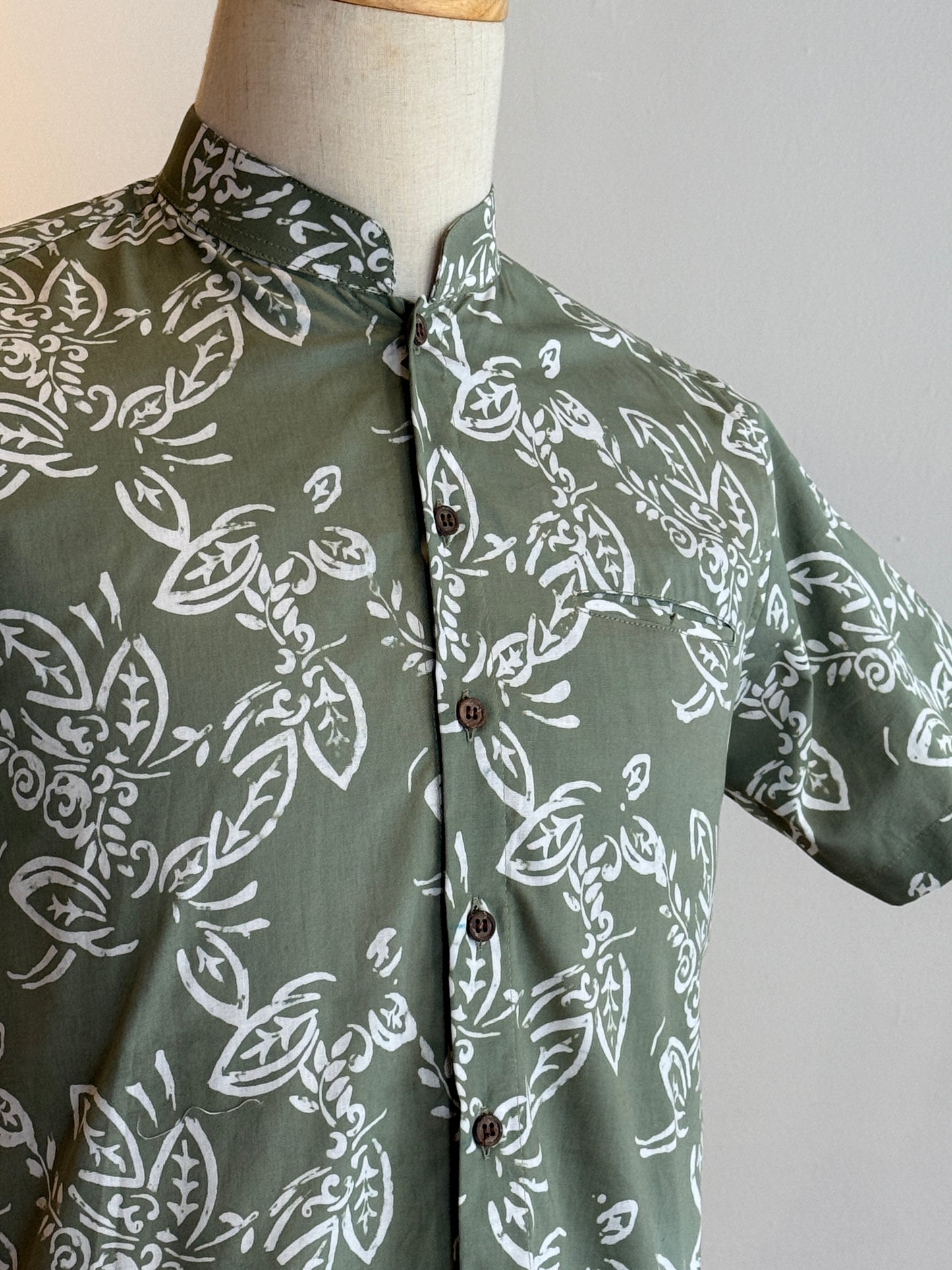 Men's Shirt Short Sleeve Mandarin Collar - 11