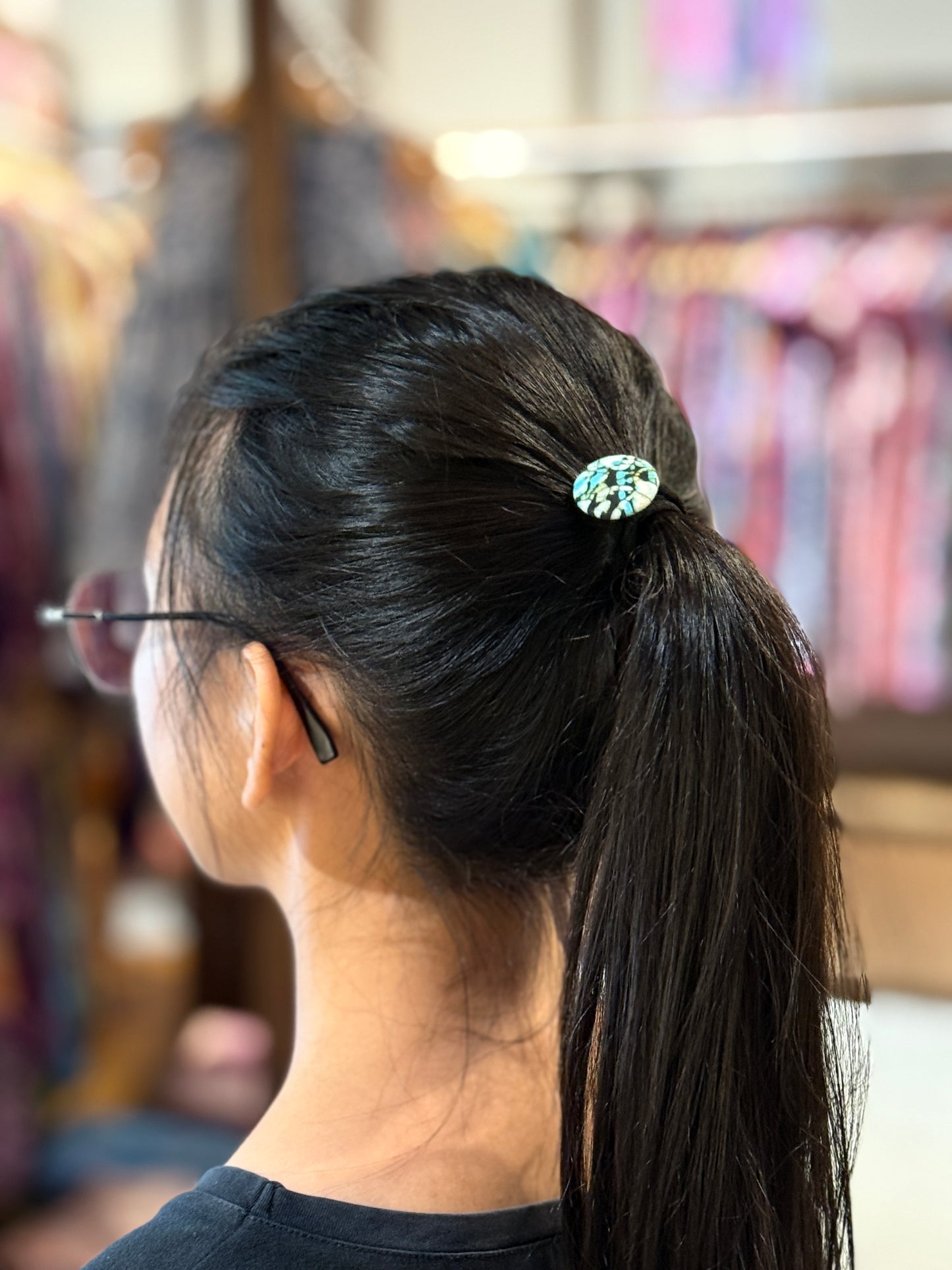 Batik Button Hair Ties (Assorted Colour)