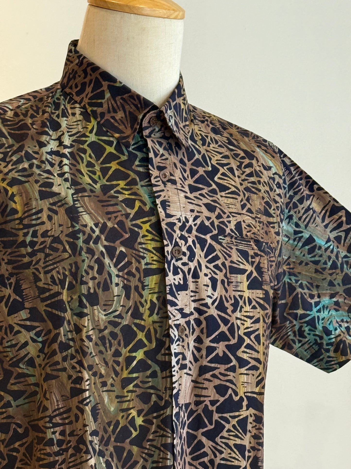 Men's Batik Shirt Short Sleeve - 11