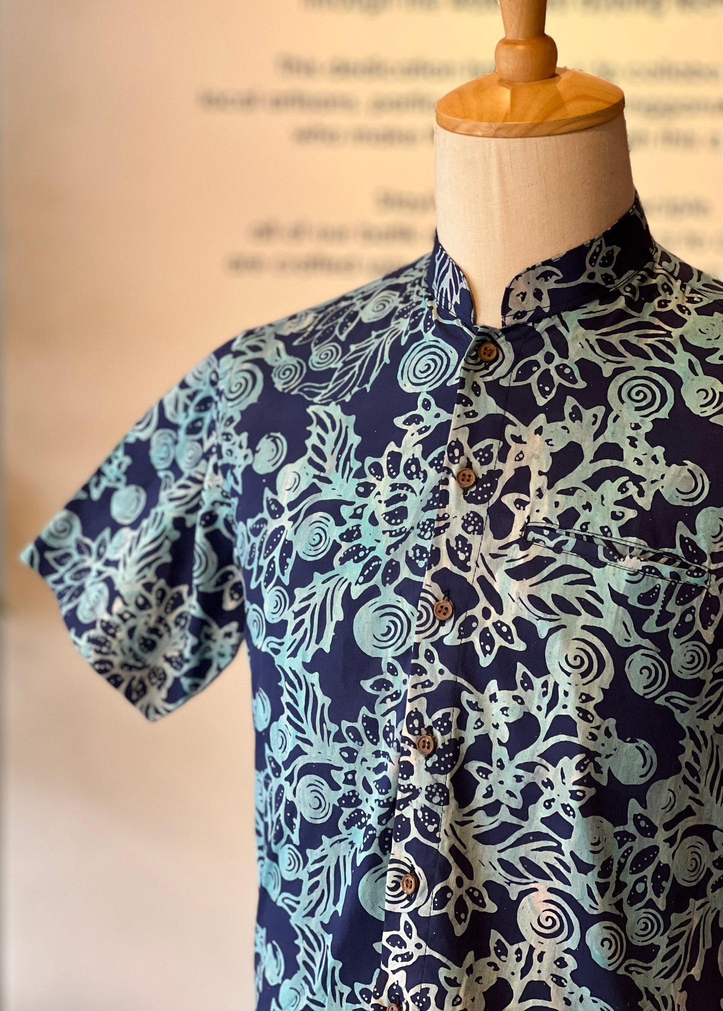 Men's Shirt Short Sleeve Mandarin collar - 09