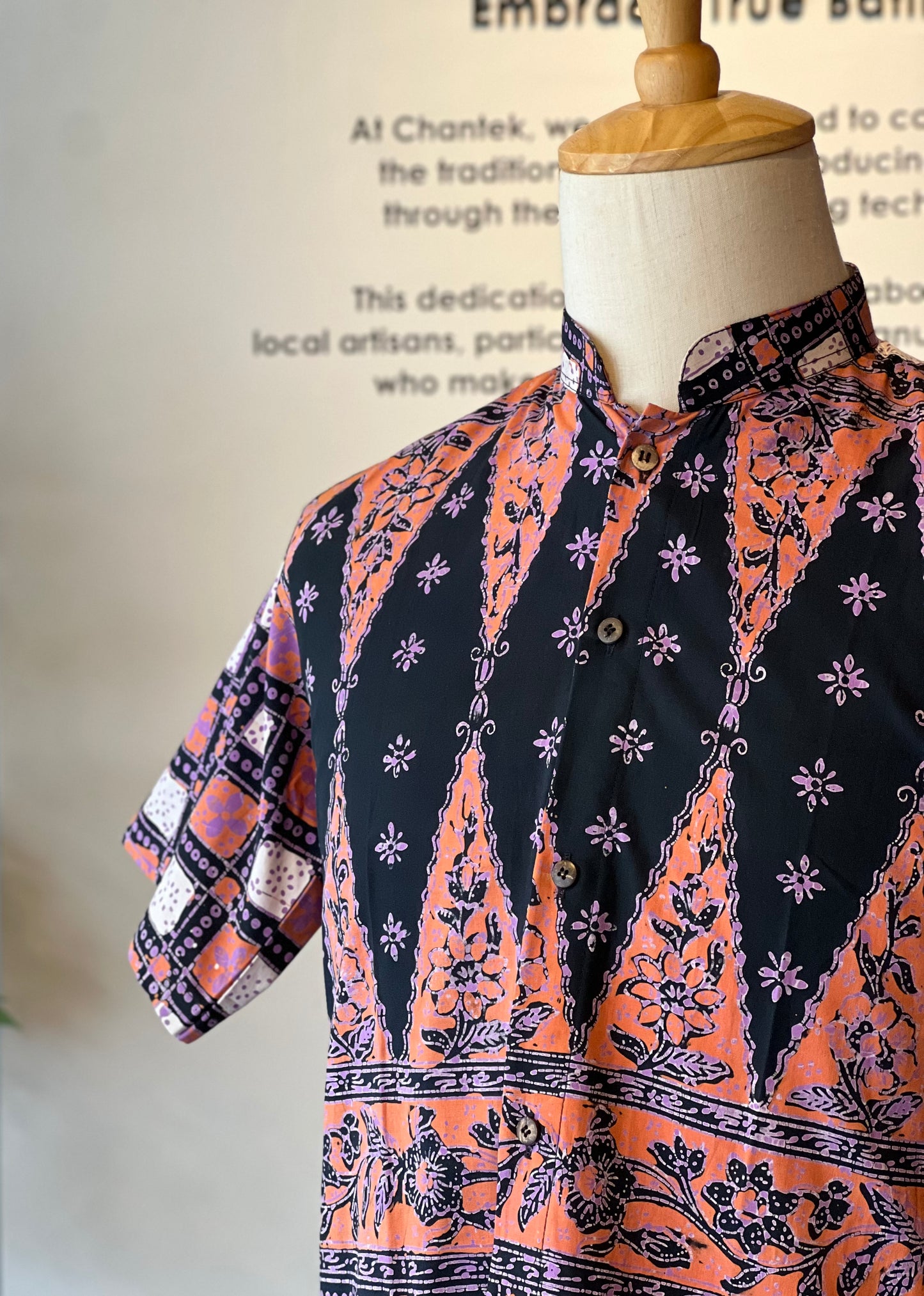 Men's Shirt Short Sleeve Mandarin collar - 05