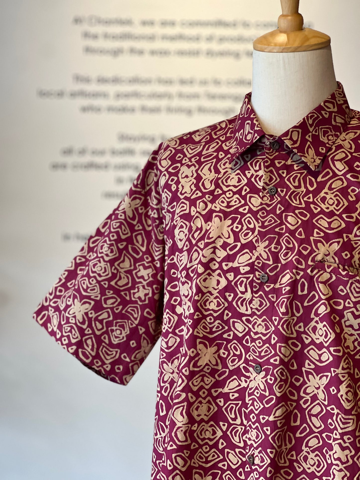 Men's Batik Shirt Short Sleeve ‘X’ - 39