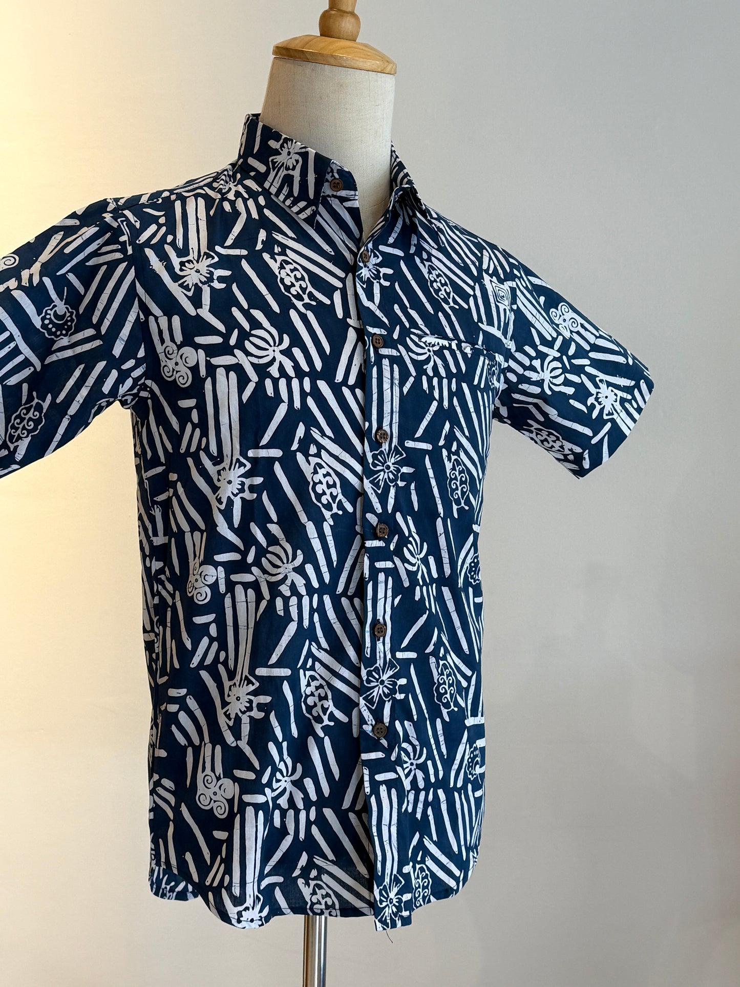 Men's Batik Shirt Short Sleeve - 06