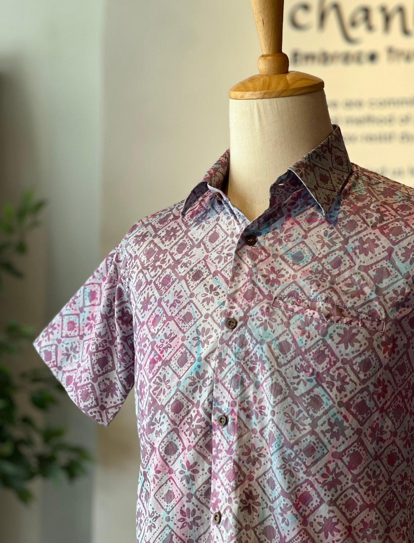 Men's Batik Shirt Short Sleeve - 30