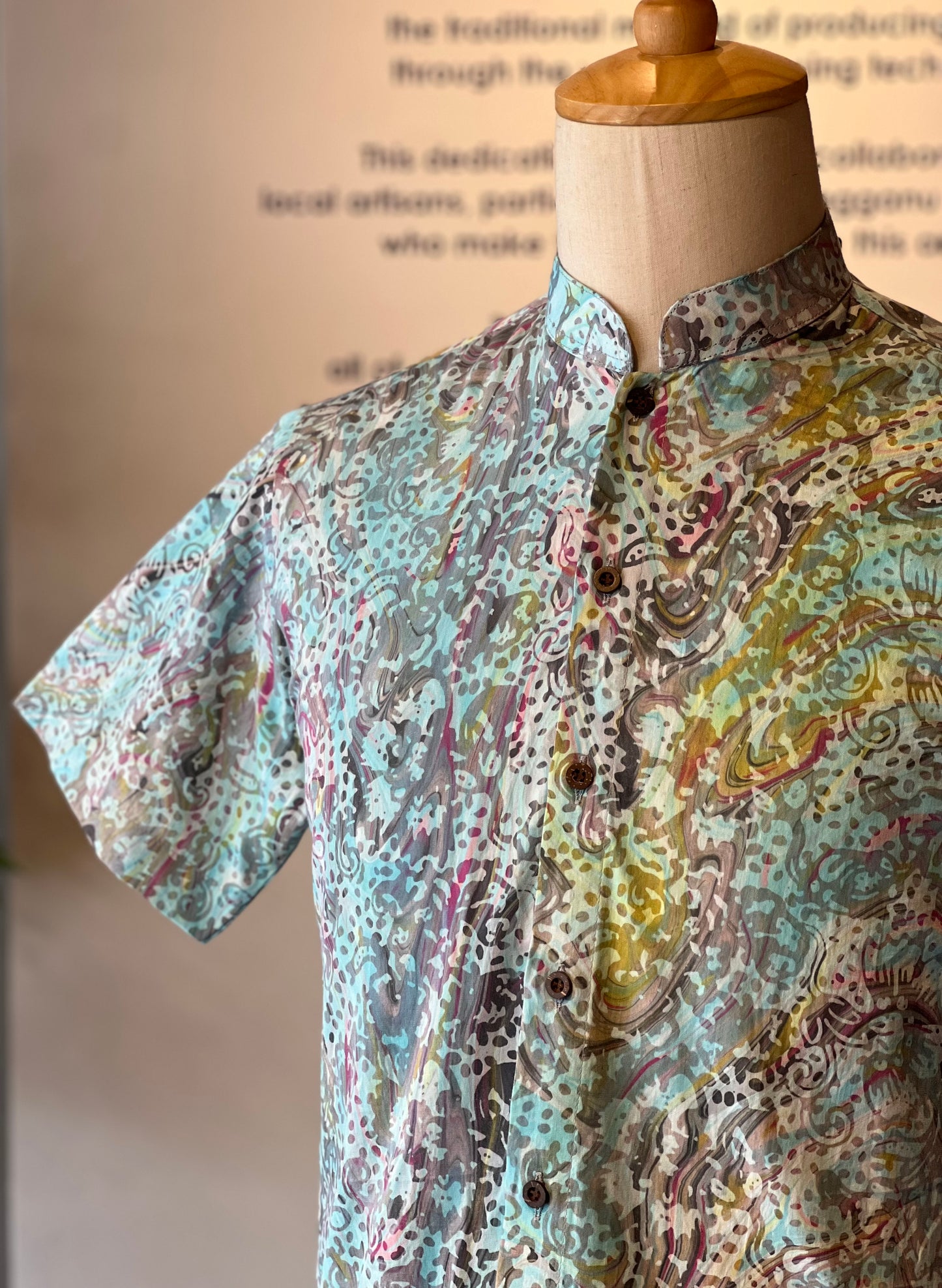 Men's Shirt Short Sleeve Mandarin collar - 08