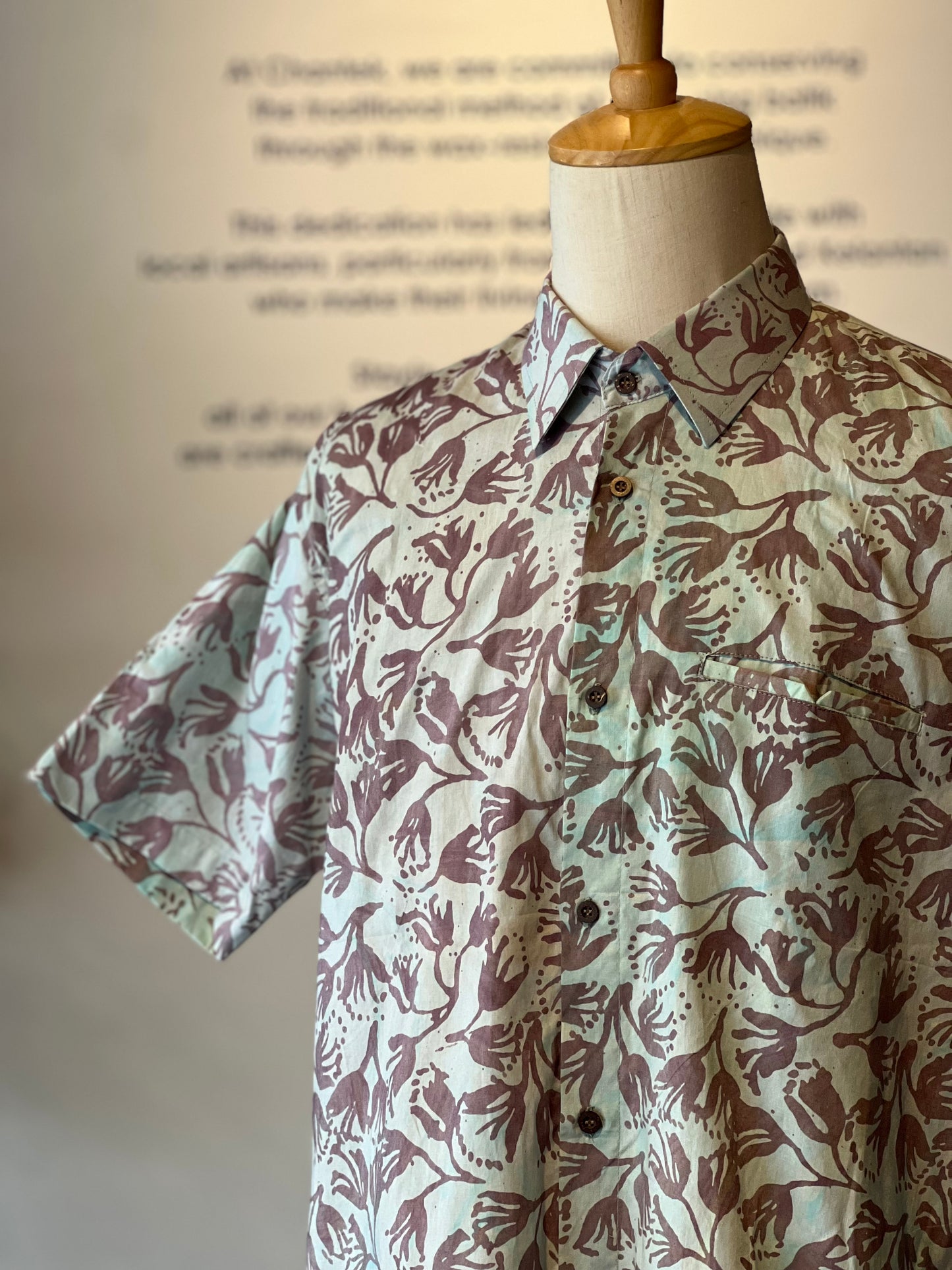 Men's Batik Shirt Short Sleeve - 36