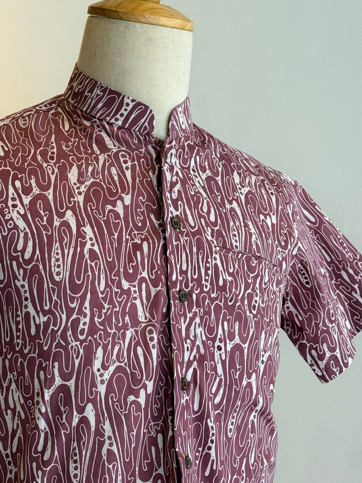 Men's Shirt Short Sleeve Mandarin Collar - 09