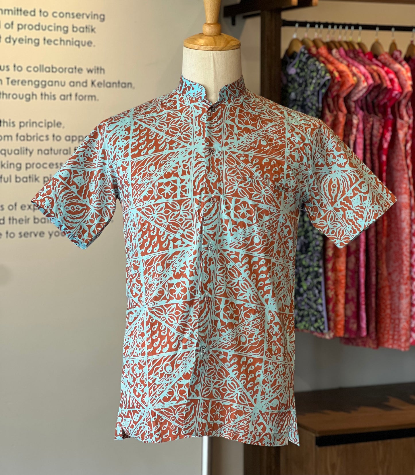 Men's Shirt Short Sleeve Mandarin collar - 07