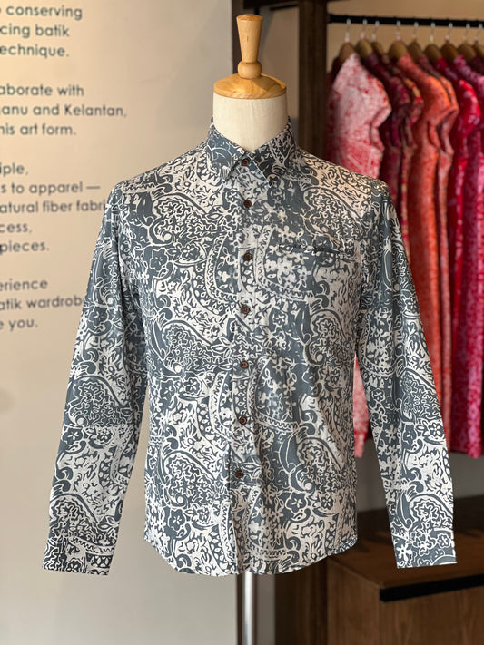 Men's Batik Shirt Long Sleeve - 07