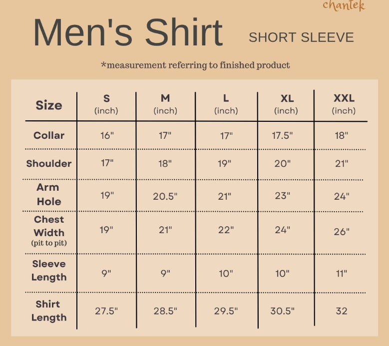 Men's Batik Shirt Short Sleeve - 36