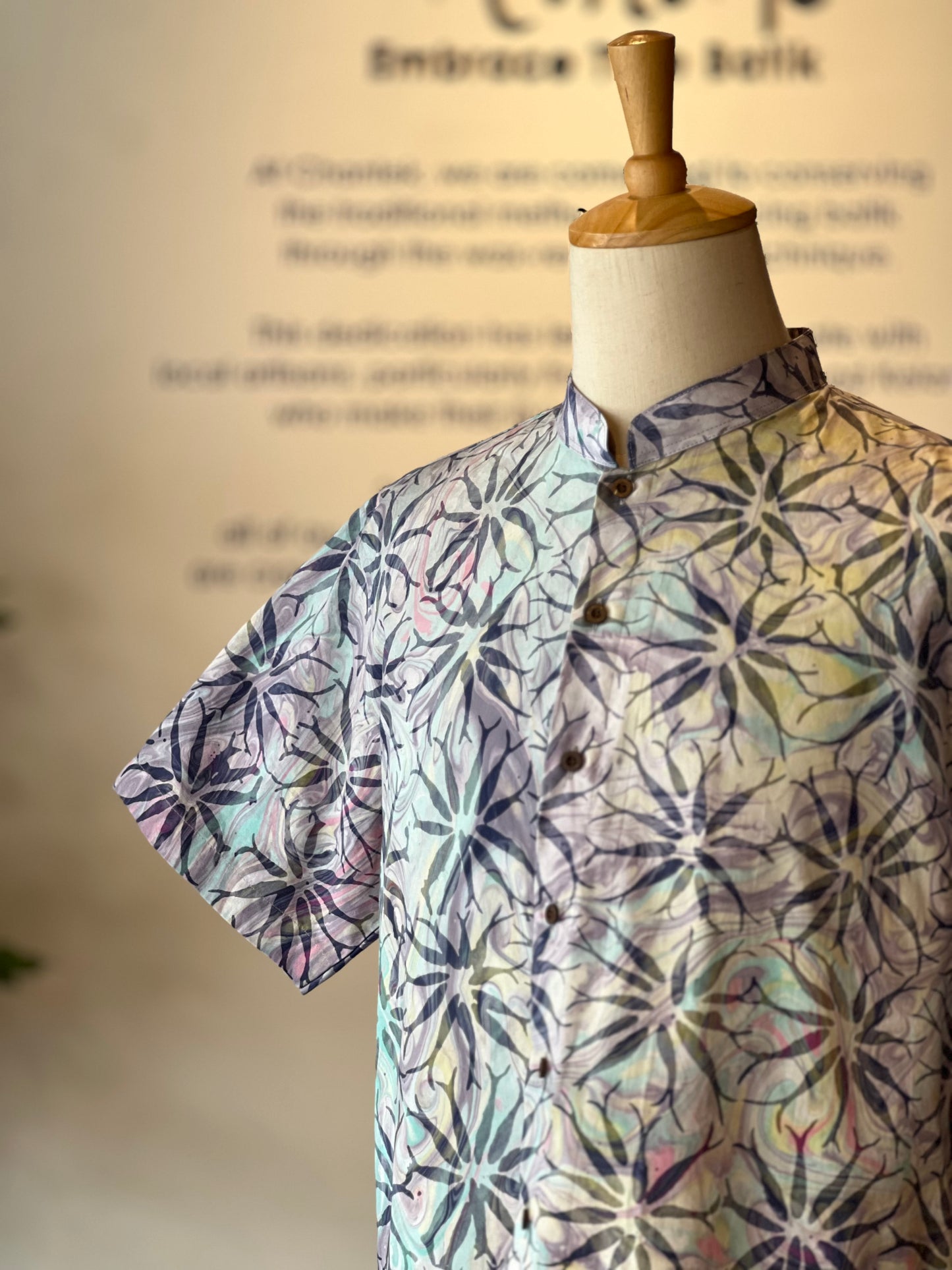 Men's Shirt Short Sleeve Mandarin collar - 23
