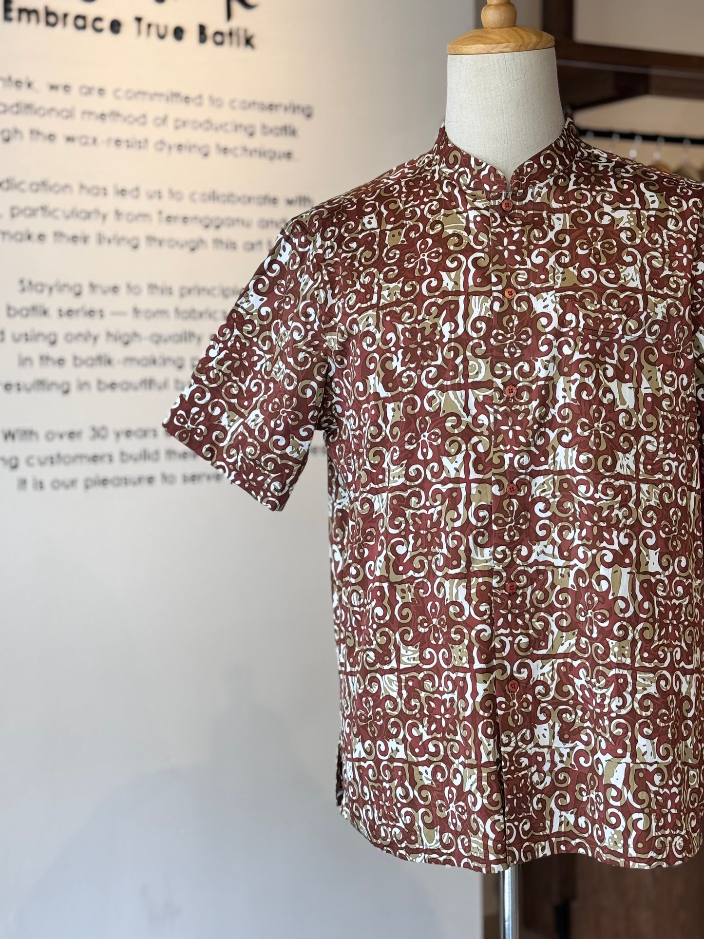 Men's Shirt Short Sleeve Mandarin Collar - Exclusive Satin 12