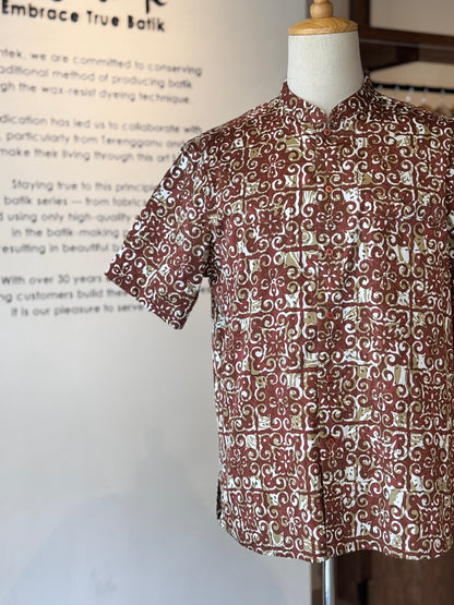 Men's Shirt Short Sleeve Mandarin Collar - Exclusive Satin 12