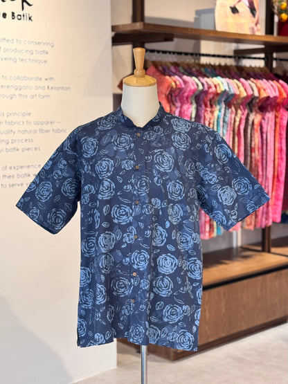 Men's Shirt Short Sleeve Mandarin collar ‘X’ - 40