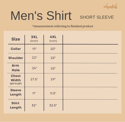 Men's Batik Shirt Short Sleeve ‘X’ - 40