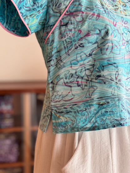 Pastel Qipao Top (Ombak Ganu) 03