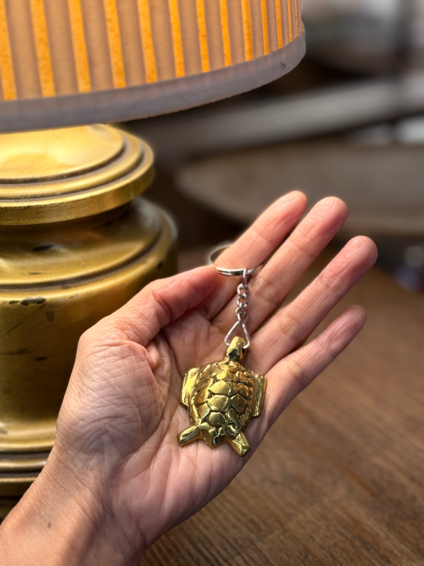 Copper Turtle Key Chain - Green Turtle