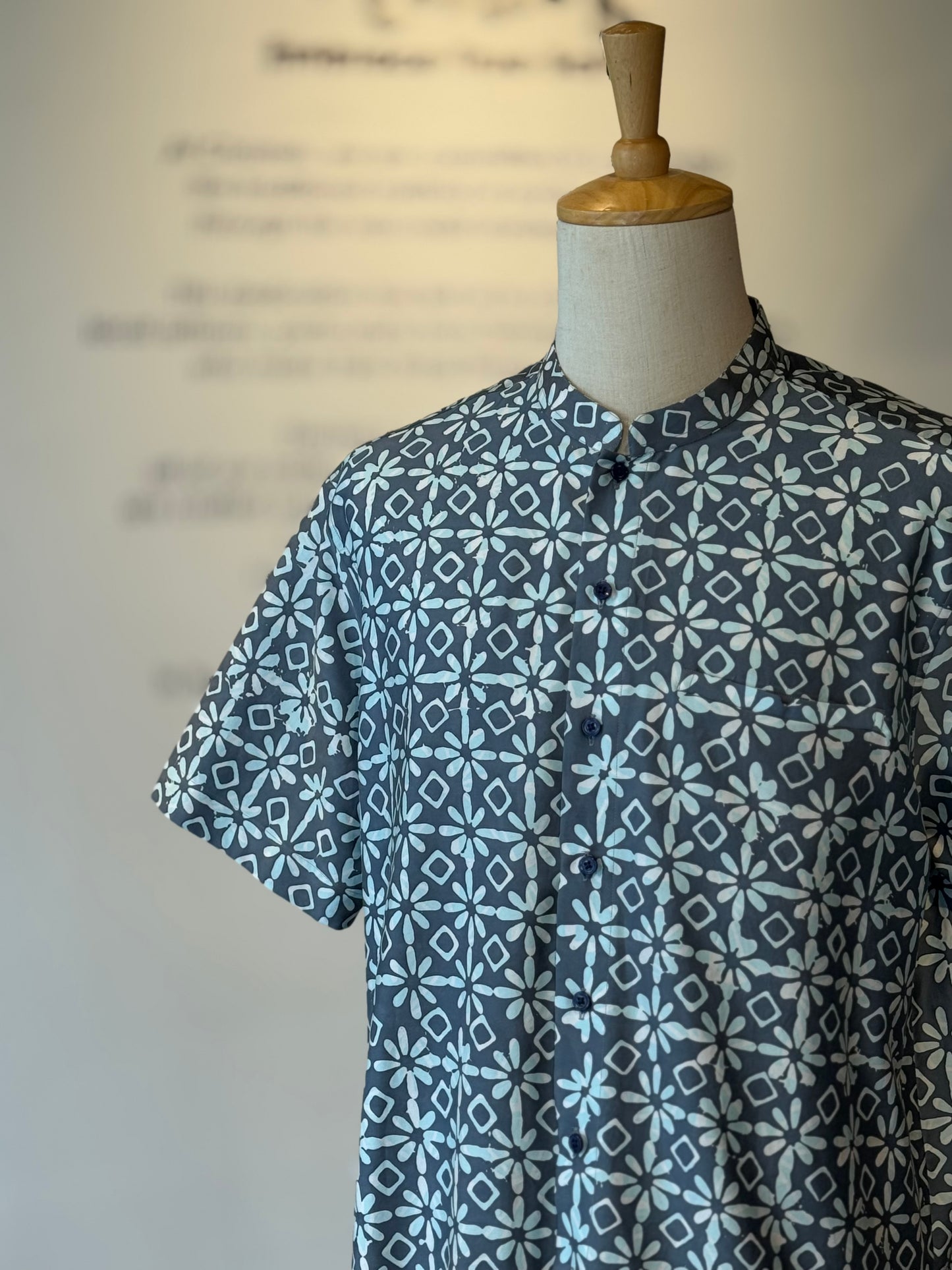 Men's Shirt Short Sleeve Mandarin Collar - Exclusive Satin 20