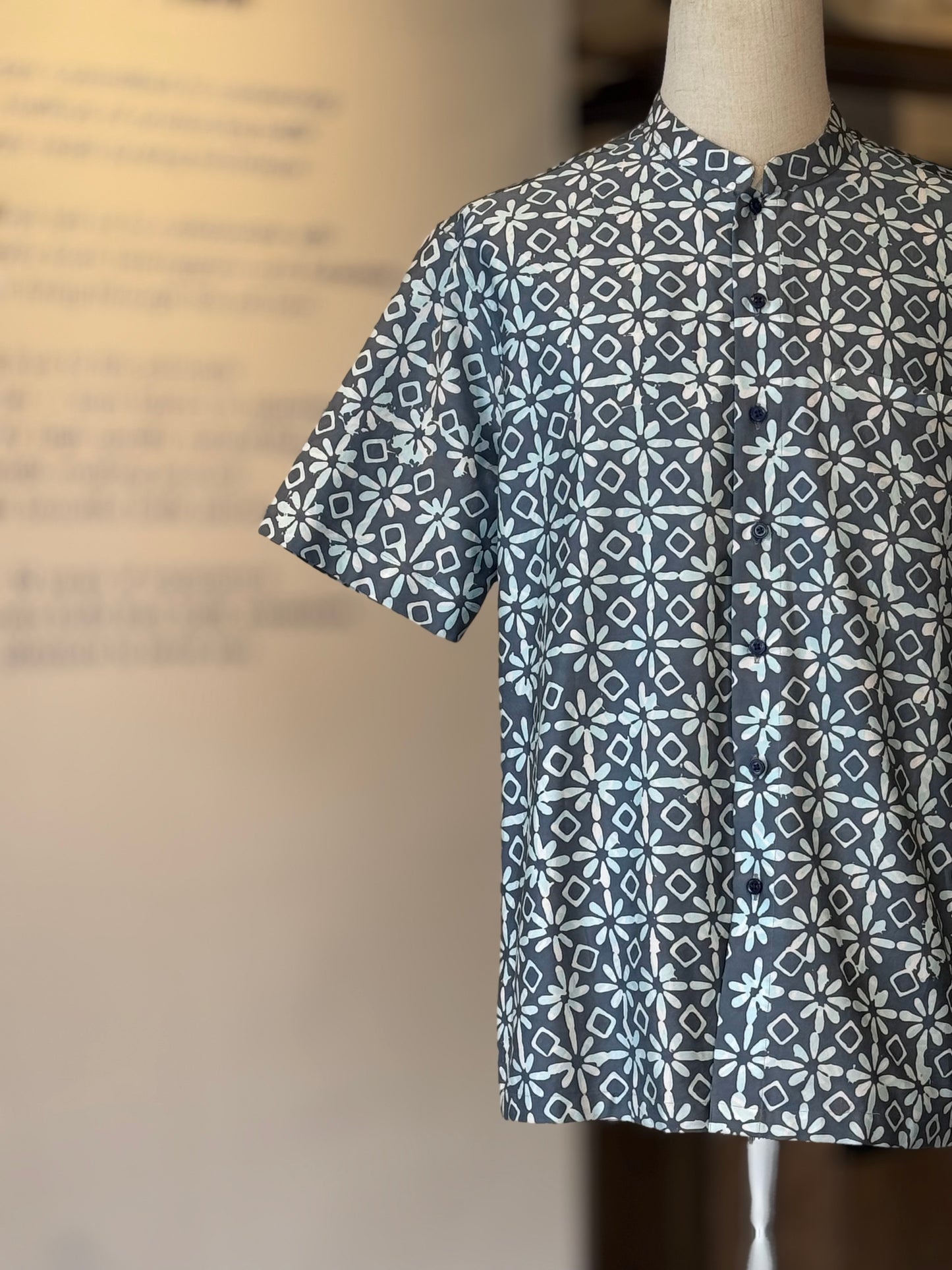 Men's Shirt Short Sleeve Mandarin Collar - Exclusive Satin 20