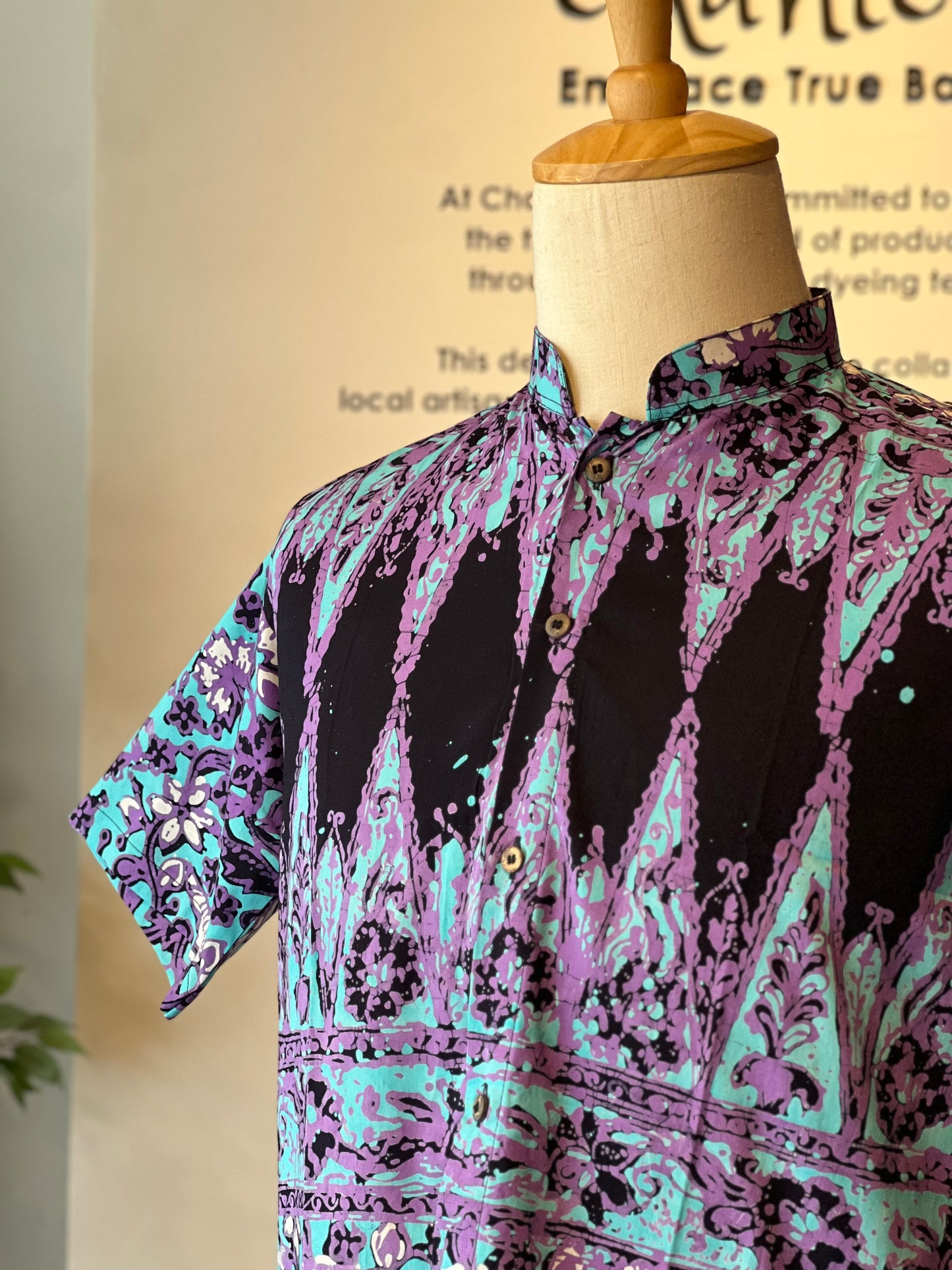 Men's Shirt Short Sleeve Mandarin collar - 04