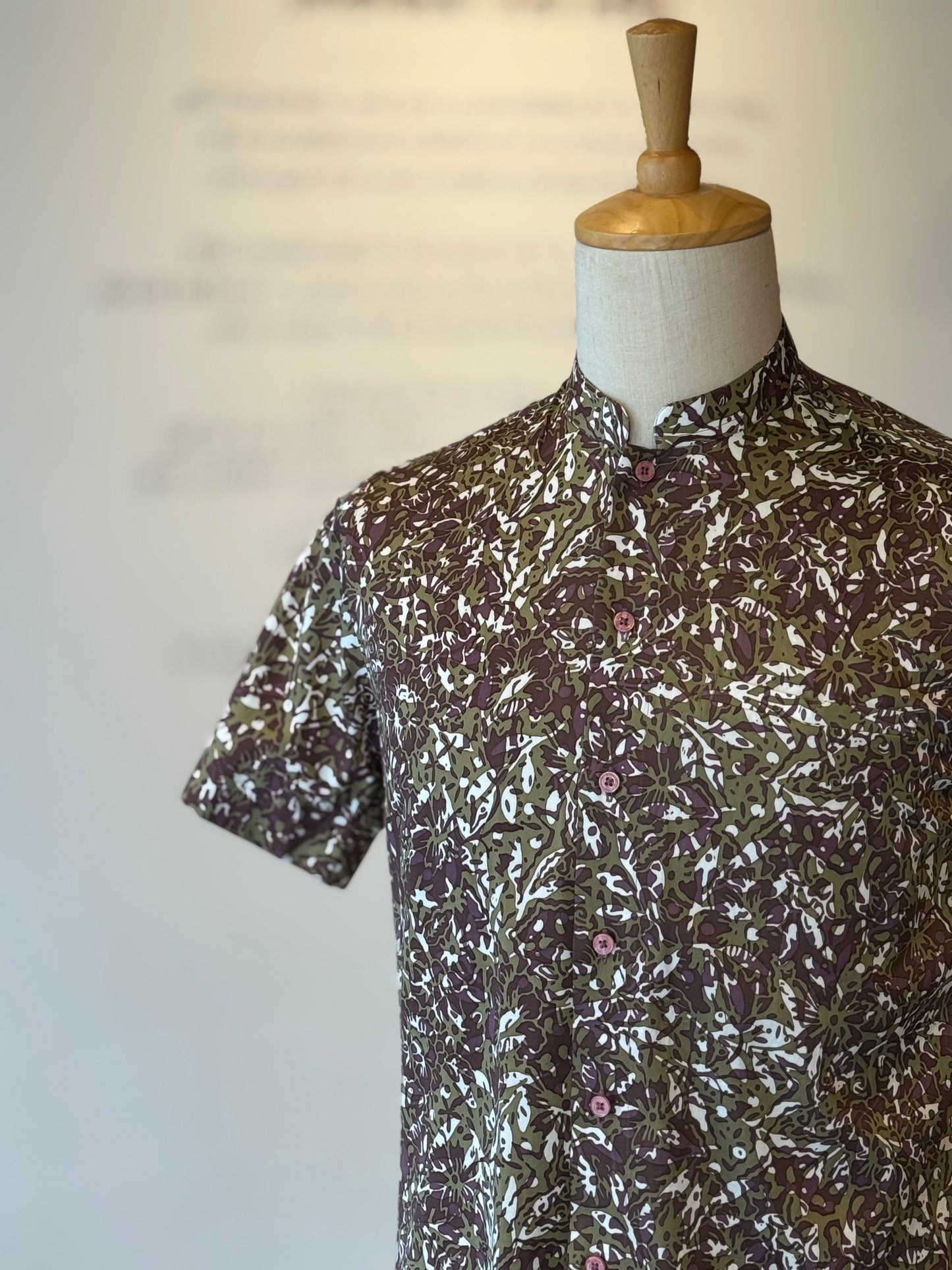 Men's Shirt Short Sleeve Mandarin Collar - Exclusive Satin 16