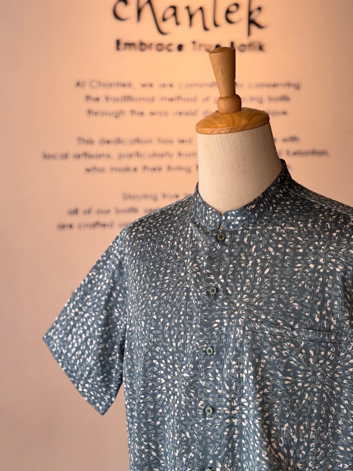 Men's Shirt Short Sleeve Mandarin Collar - Exclusive Satin 11