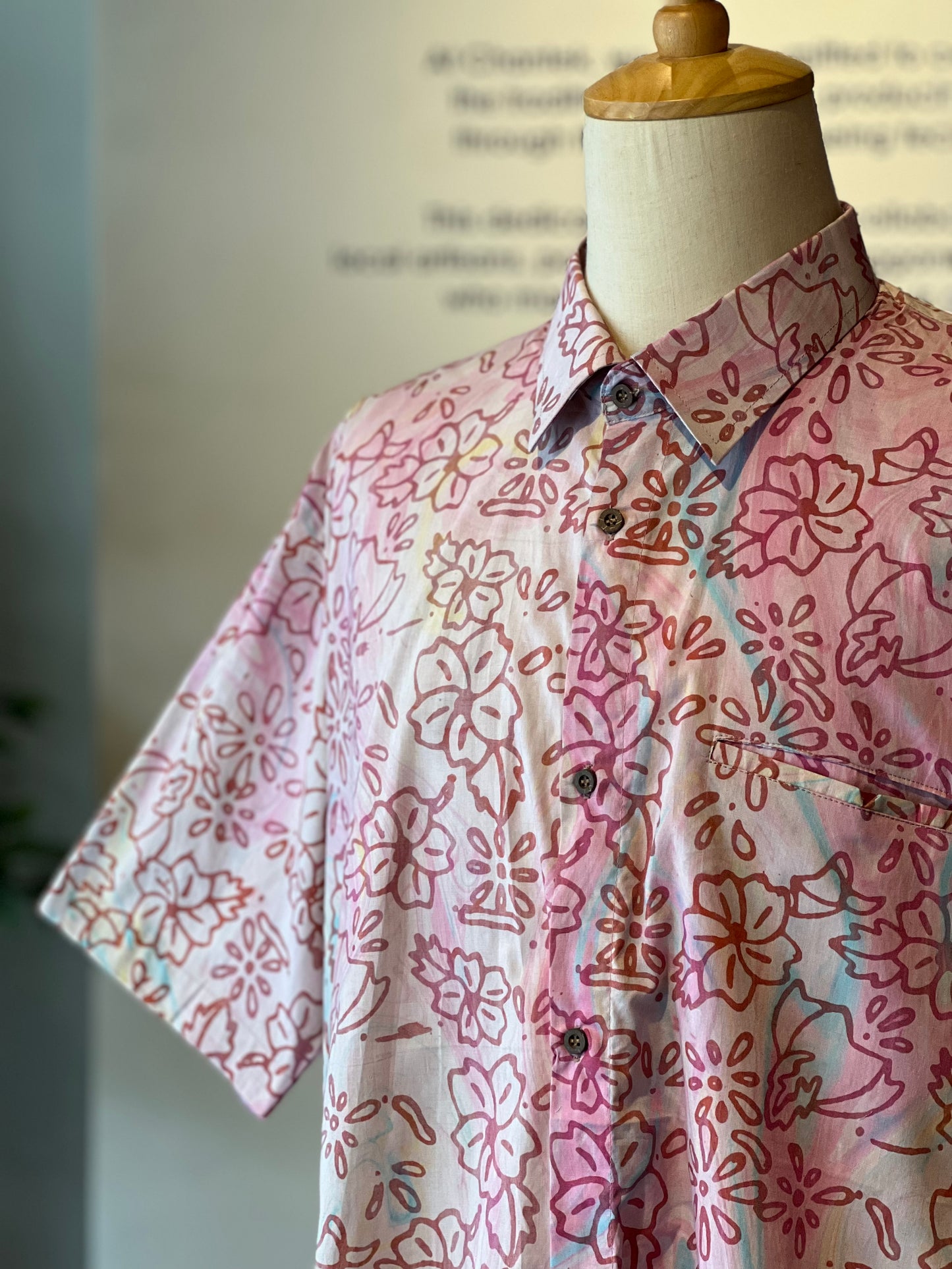 Men's Batik Shirt Short Sleeve ‘X’ - 40