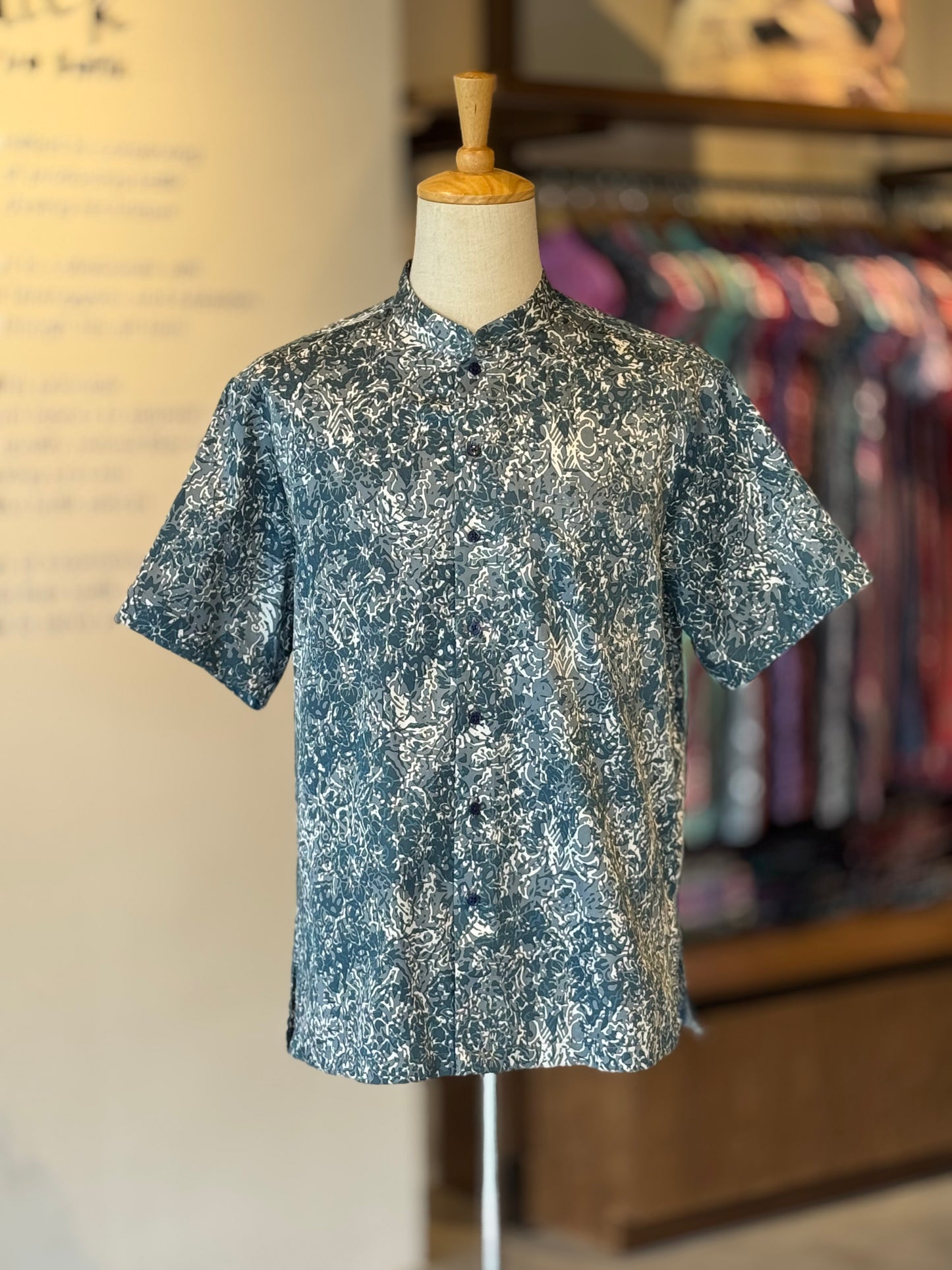 Men's Shirt Short Sleeve Mandarin Collar - Exclusive Satin 21