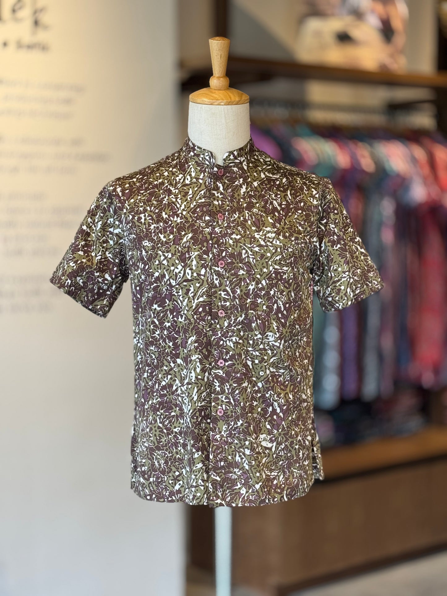 Men's Shirt Short Sleeve Mandarin Collar - Exclusive Satin 16