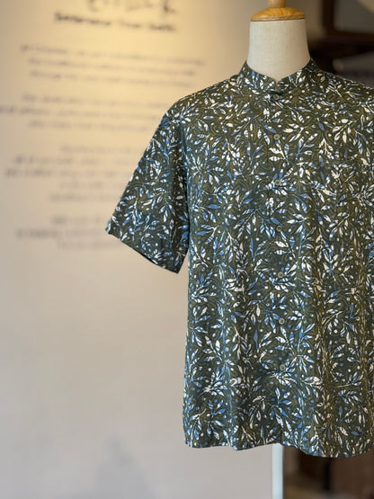 Men's Shirt Short Sleeve Mandarin Collar - Exclusive Satin ‘X’ 25