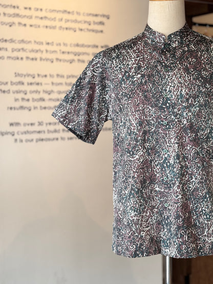 Men's Shirt Short Sleeve Mandarin Collar - Exclusive Satin 08