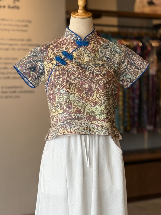 Pastel Qipao Top (Ombak Ganu) 01