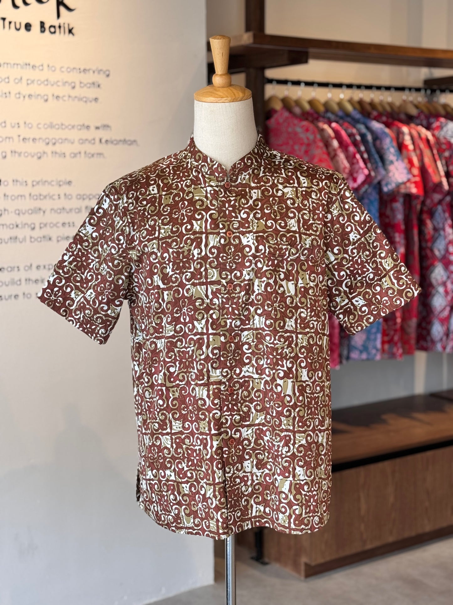 Men's Shirt Short Sleeve Mandarin Collar - Exclusive Satin 12