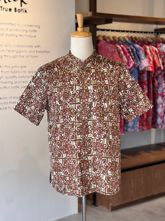 Men's Shirt Short Sleeve Mandarin Collar - Exclusive Satin 12