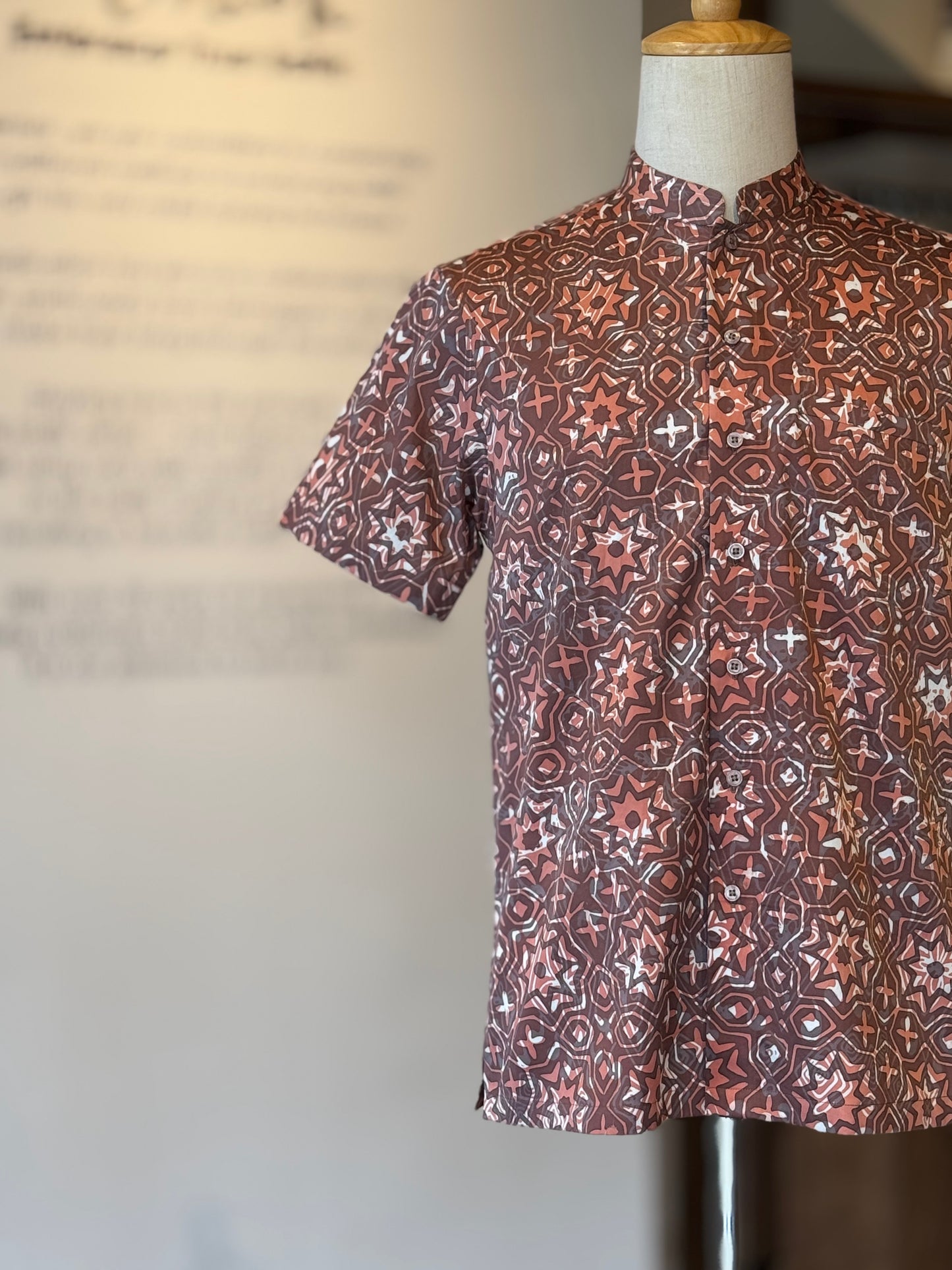 Men's Shirt Short Sleeve Mandarin Collar - Exclusive Satin 19