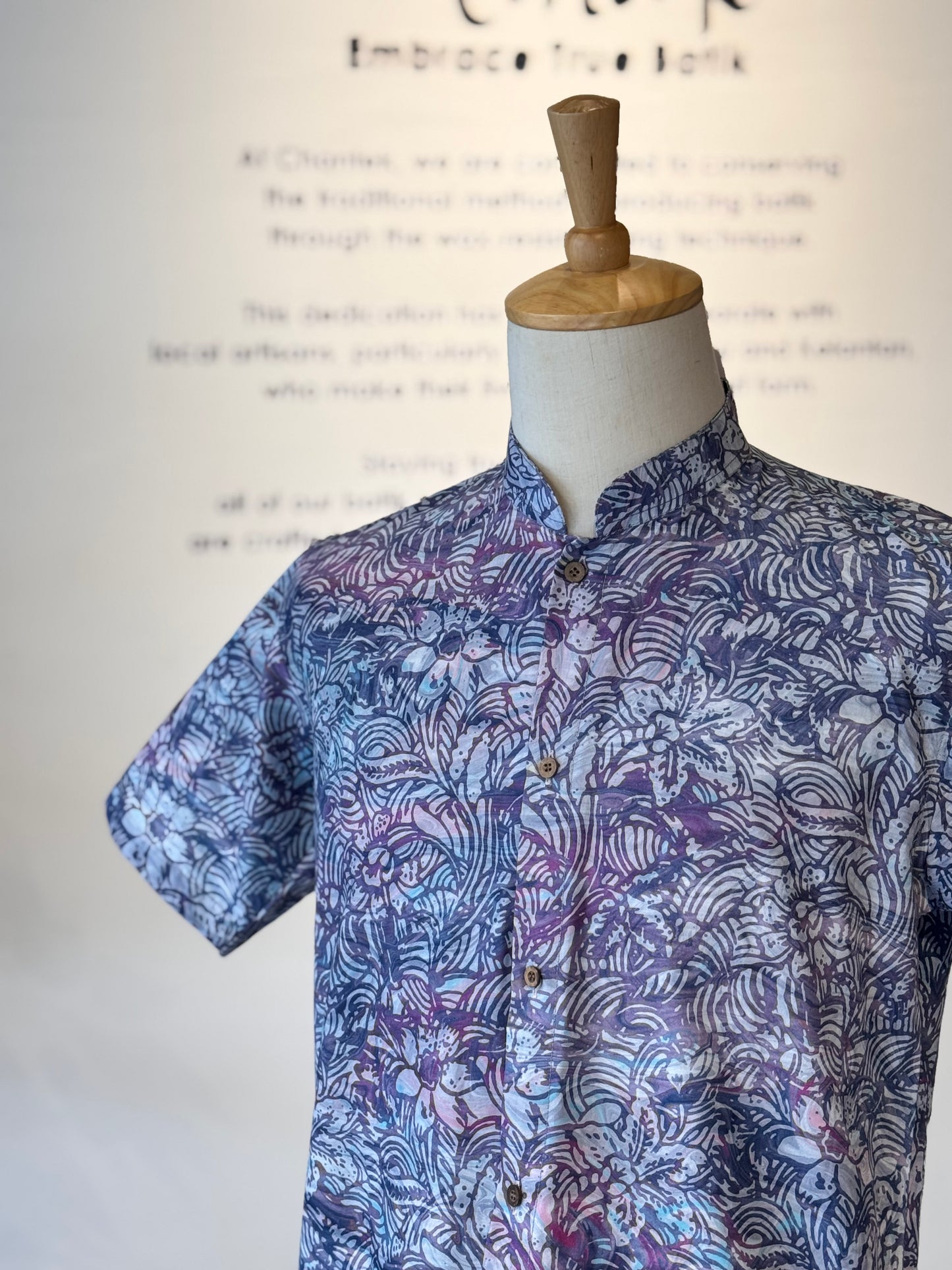 Men's Shirt Short Sleeve Mandarin collar - 19