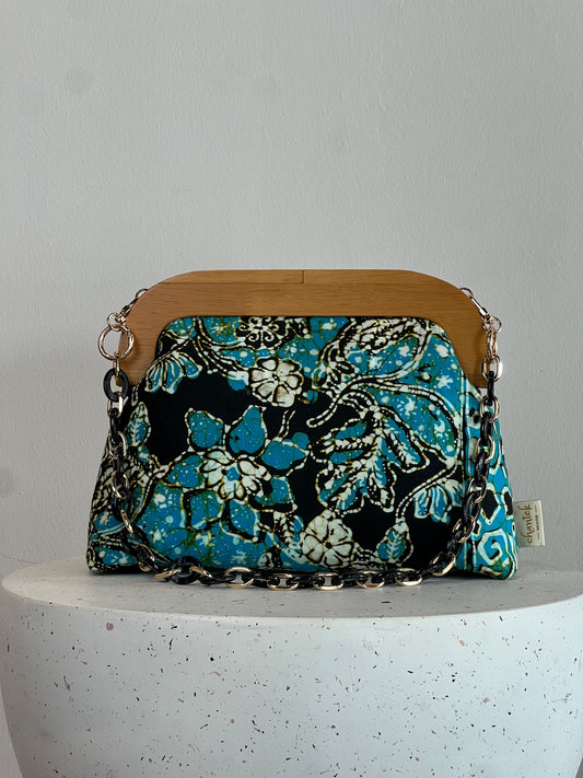 Wooden Frame Kisslock Sling Bag (Medium) - 01