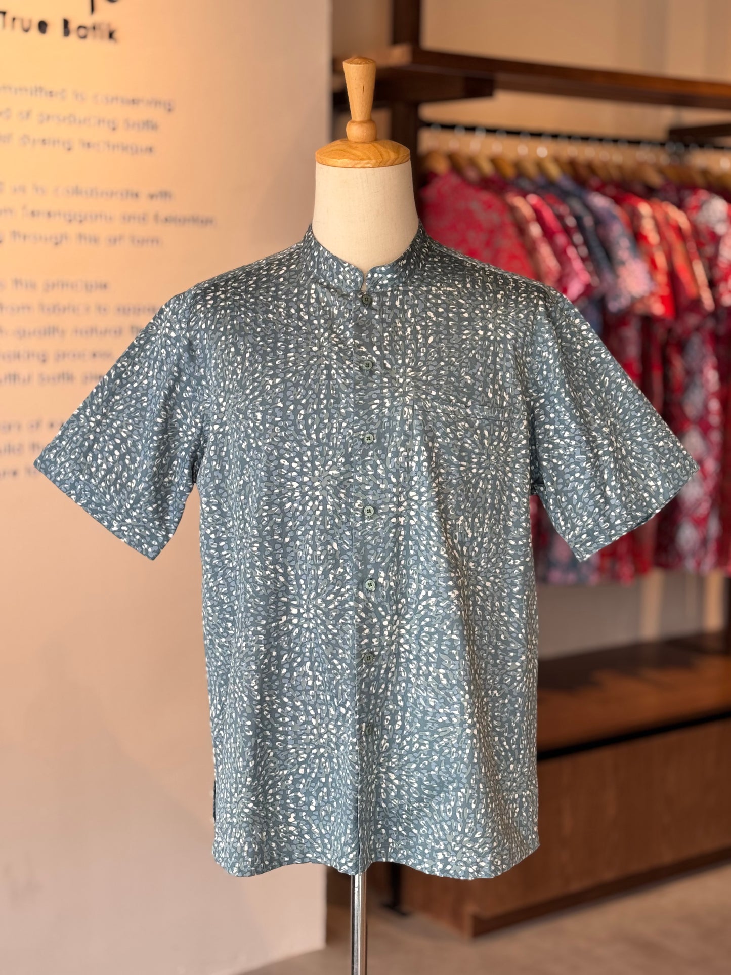 Men's Shirt Short Sleeve Mandarin Collar - Exclusive Satin 11