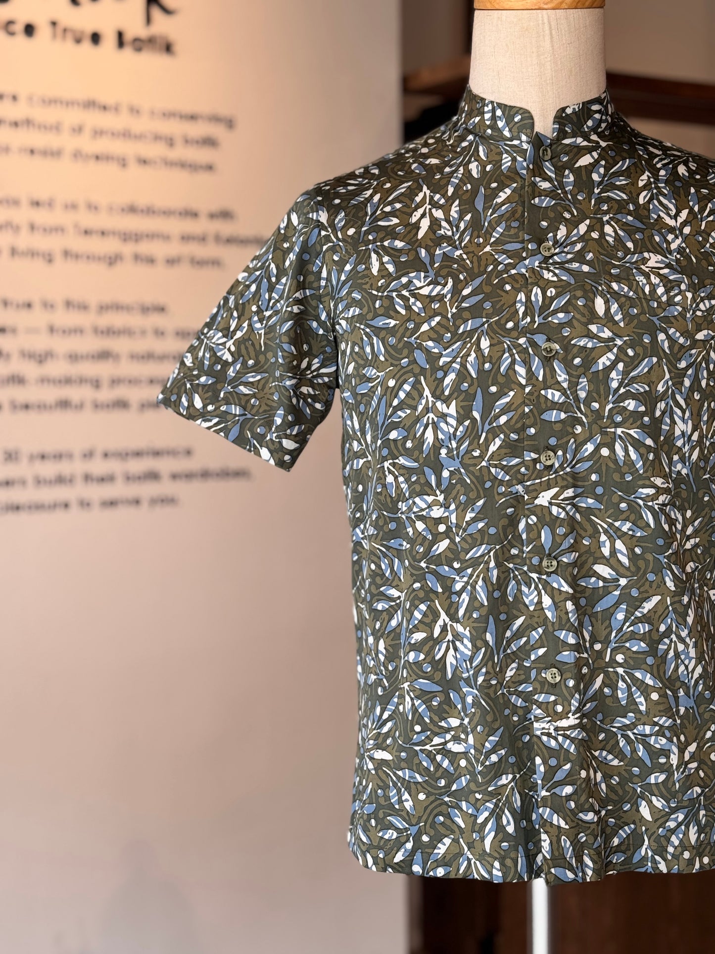 Men's Shirt Short Sleeve Mandarin Collar - Exclusive Satin 03