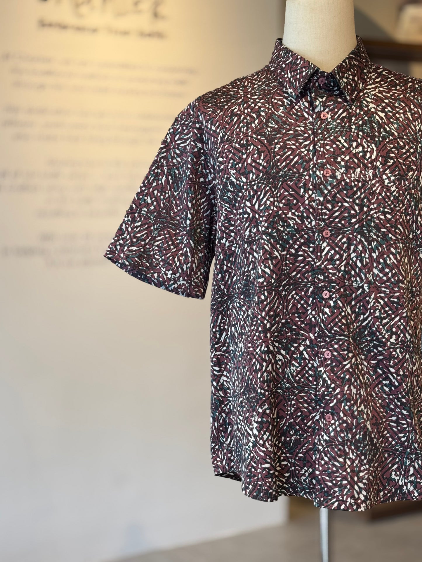 Men's Shirt Short Sleeve Classic Collar - Exclusive Satin ‘X’ 26