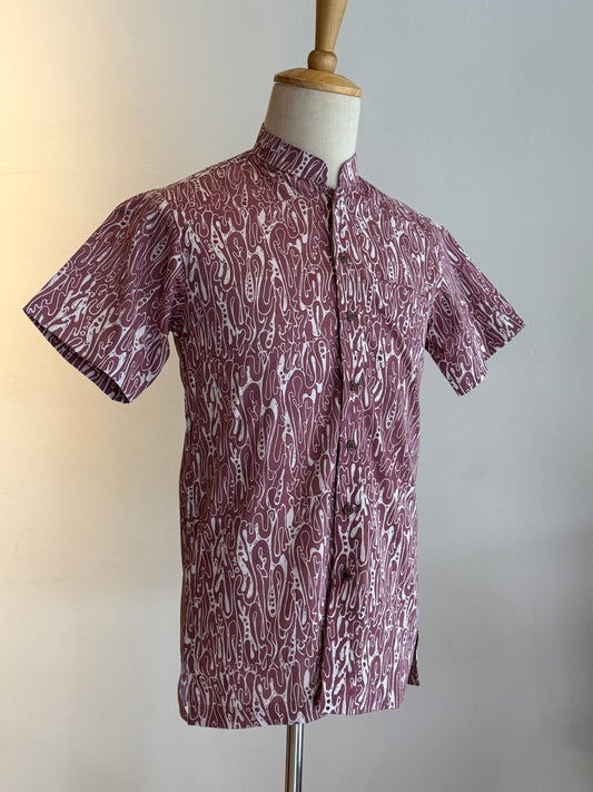 Men's Shirt Short Sleeve Mandarin Collar - 09
