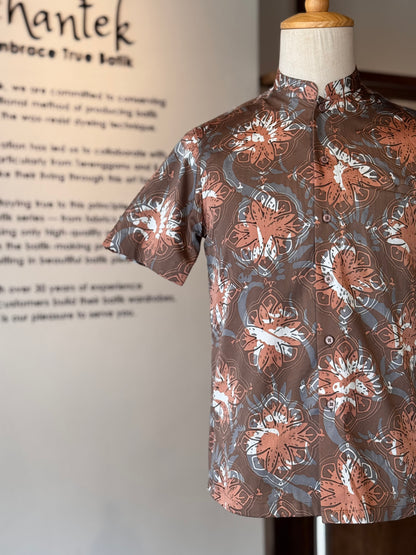 Men's Shirt Short Sleeve Mandarin Collar - Exclusive Satin 02