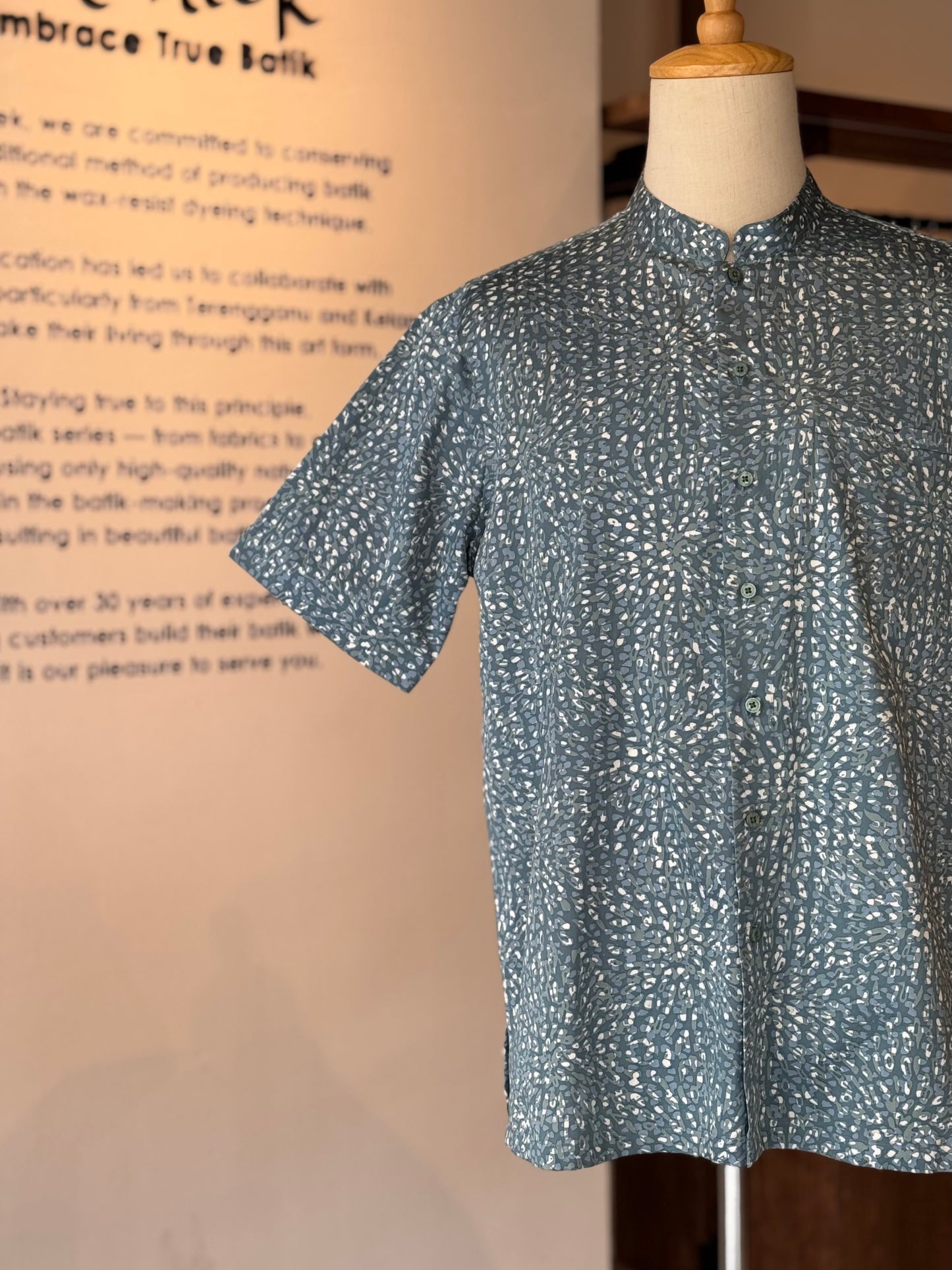 Men's Shirt Short Sleeve Mandarin Collar - Exclusive Satin 11