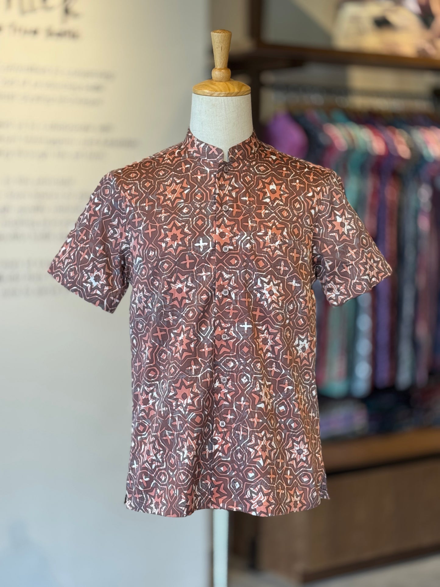 Men's Shirt Short Sleeve Mandarin Collar - Exclusive Satin 19