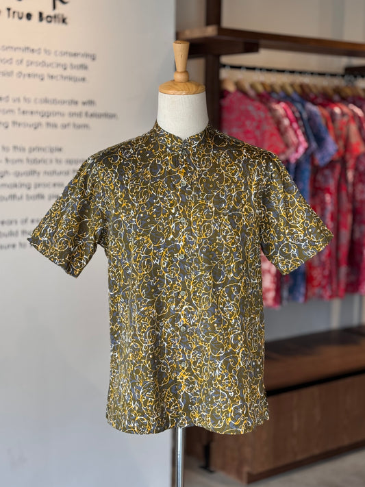 Men's Shirt Short Sleeve Mandarin Collar - Exclusive Satin 09