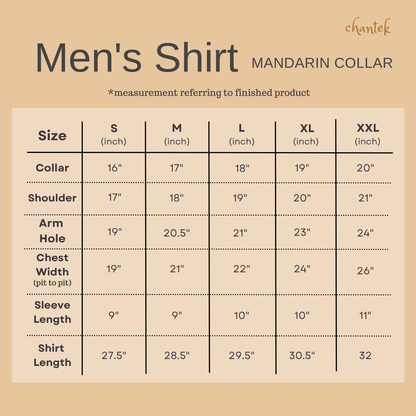 Men's Shirt Short Sleeve Mandarin Collar - Exclusive Satin 08