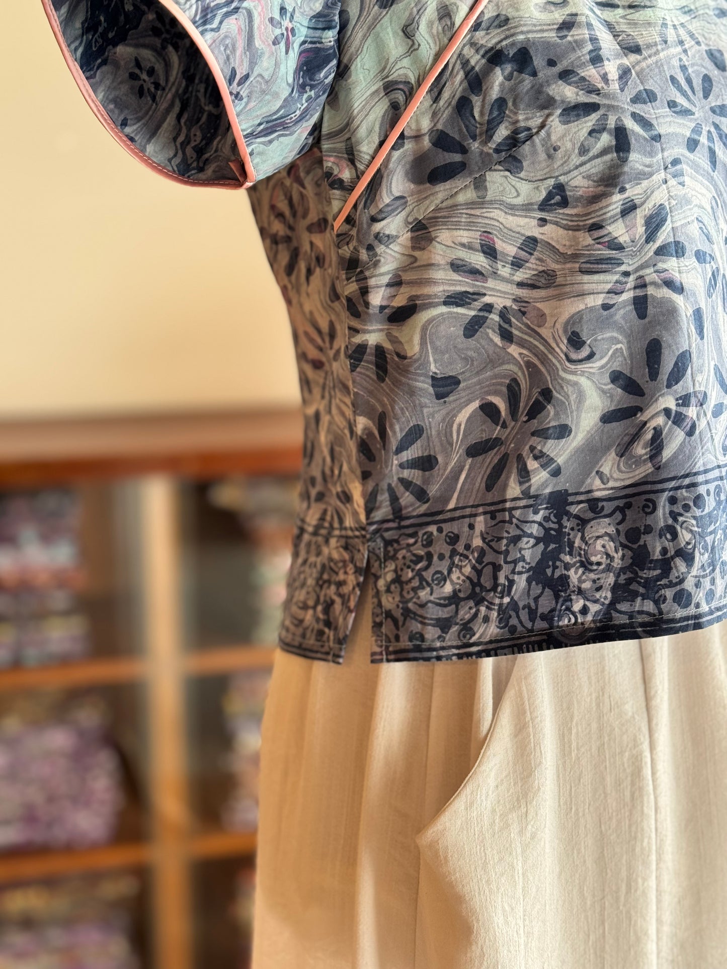 Pastel Qipao Top (Ombak Ganu) 02