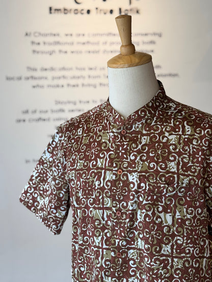 Men's Shirt Short Sleeve Mandarin Collar - Exclusive Satin 12